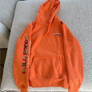 Ralph Lauren Orange Pullover Hoodie with Sleeve Logo